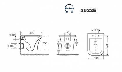 Подвесной унитаз Cerutti Arno Aria CT7839 Подвесной унитаз Cerutti Arno Aria CT7839
