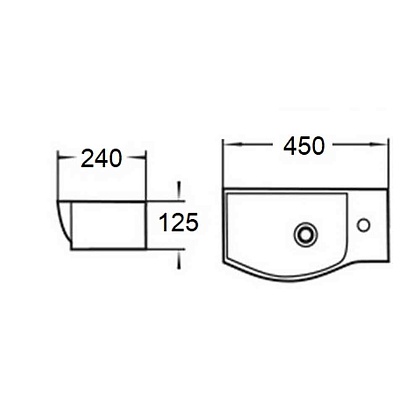 Подвесная раковина WeltWasser WW AISBACH 7945 GL-WT R белый глянец Подвесная раковина WeltWasser WW AISBACH 7945 GL-WT R белый глянец