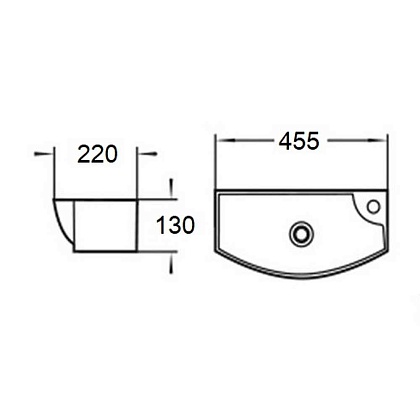 Подвесная раковина WeltWasser WW AISBACH 7946 GL-WT R белый глянец Подвесная раковина WeltWasser WW AISBACH 7946 GL-WT R белый глянец