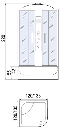 Душевой бокс River Temza 135/135/55 MT 135х135
