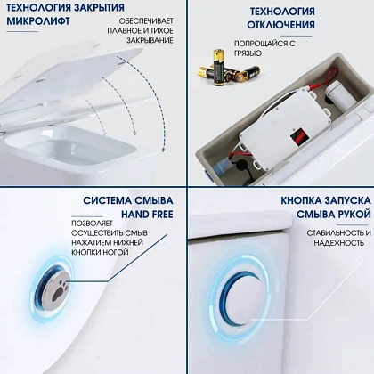 Приставной унитаз Cerutti Disgrazia Pulse CT7269 С функцией импульсного смыва