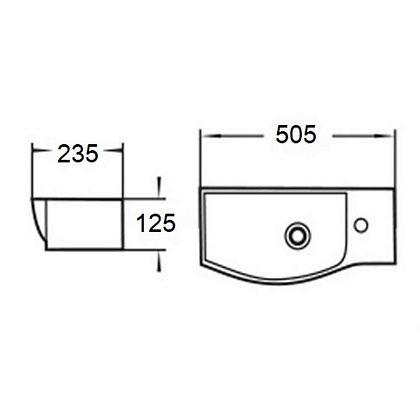 Подвесная раковина WeltWasser WW AISBACH 7950 GL-WT R белый глянец Подвесная раковина WeltWasser WW AISBACH 7950 GL-WT R белый глянец