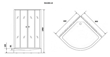 Душевой уголок NIAGARA NG-003-14 BLACK Душевой уголок NIAGARA NG-003-14 BLACK