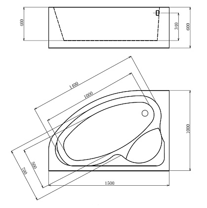 Акриловая ванна GEMY G9009 B L 150х100 с гидромассажем Акриловая ванна GEMY G9009 B L 150х100 с гидромассажем