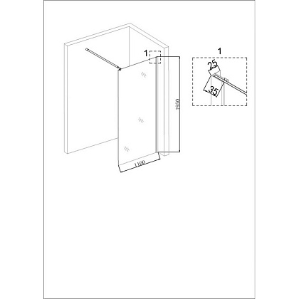 Душевая перегородка Niagara Nova NG-685-11BLACK 110х195 Душевая перегородка Niagara Nova NG-685-11BLACK 110х195