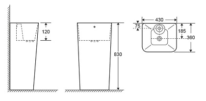 Напольная раковина Cerutti Dorris CT7830 43x36 Белая Напольная раковина Cerutti Dorris CT7830 43x36 Белая