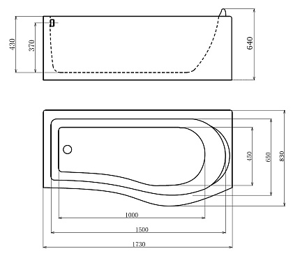 Акриловая ванна GEMY G9010 B L 173х83 с гидромассажем Акриловая ванна GEMY G9010 B L 173х83 с гидромассажем
