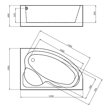 Акриловая ванна GEMY G9009 B R 150х100 с гидромассажем Акриловая ванна GEMY G9009 B R 150х100 с гидромассажем