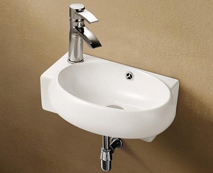 Подвесная раковина WeltWasser WW AISBACH 5011-L белый глянец Подвесная раковина WeltWasser WW AISBACH 5011-L белый глянец