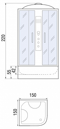 Душевой бокс River Temza 150/150/55 МТ 150х150 Душевой бокс River Temza 150/150/55 МТ 150х150